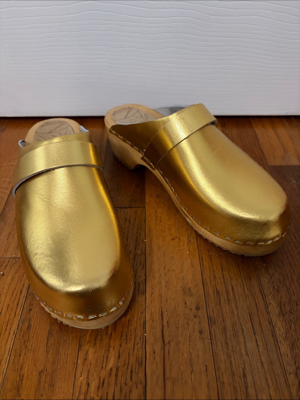 Gold Leather Women's Clogs Mule - Tessa Clogs